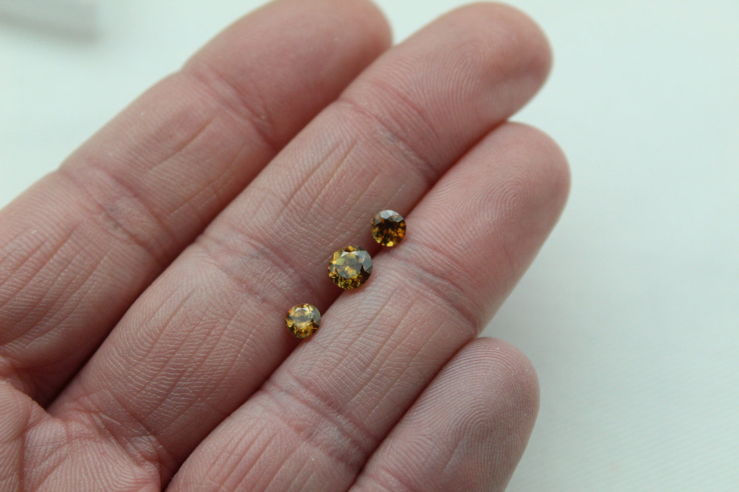 EXCEPTIONAL Lot of THREE Faceted round Sphene