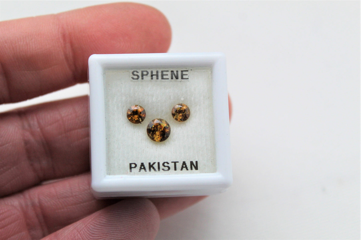 EXCEPTIONAL Lot of THREE Faceted round Sphene