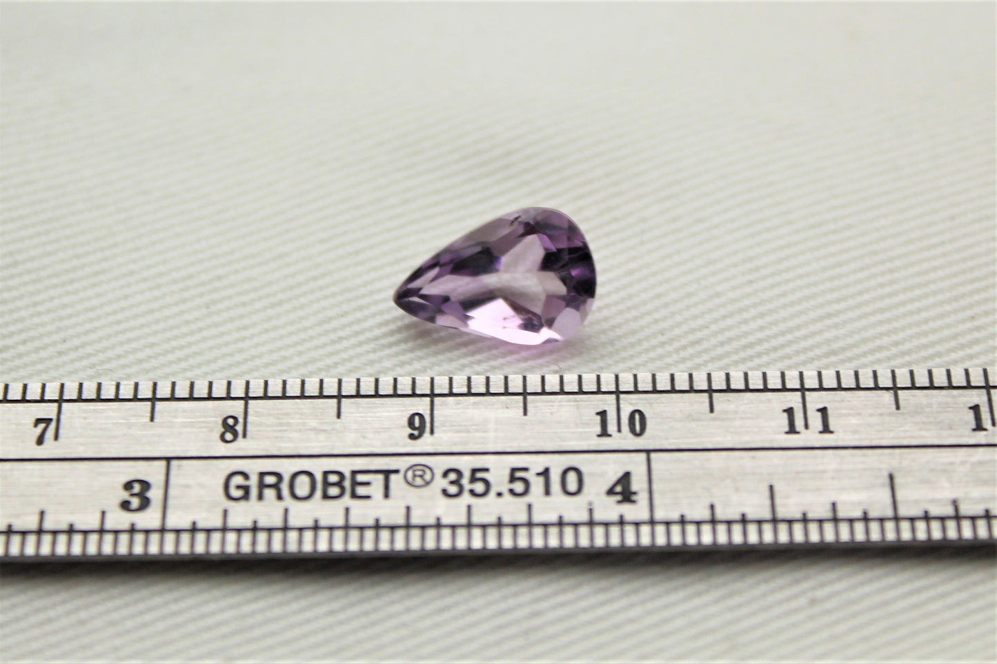 Long Pear Faceted Amethyst Gemstone purple