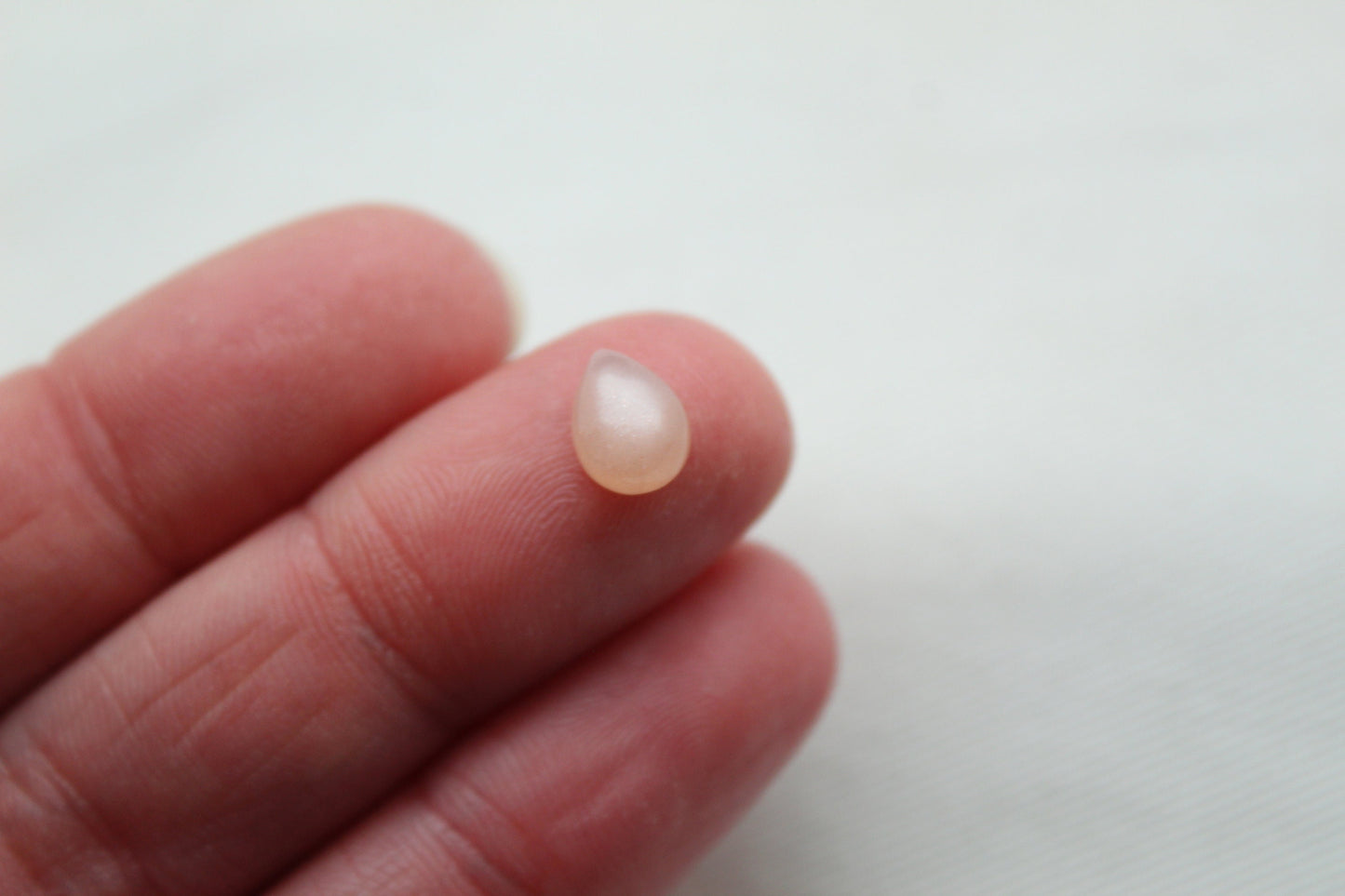 Pair of peach Moonstone cabochons 6x8MM Gemstones pear