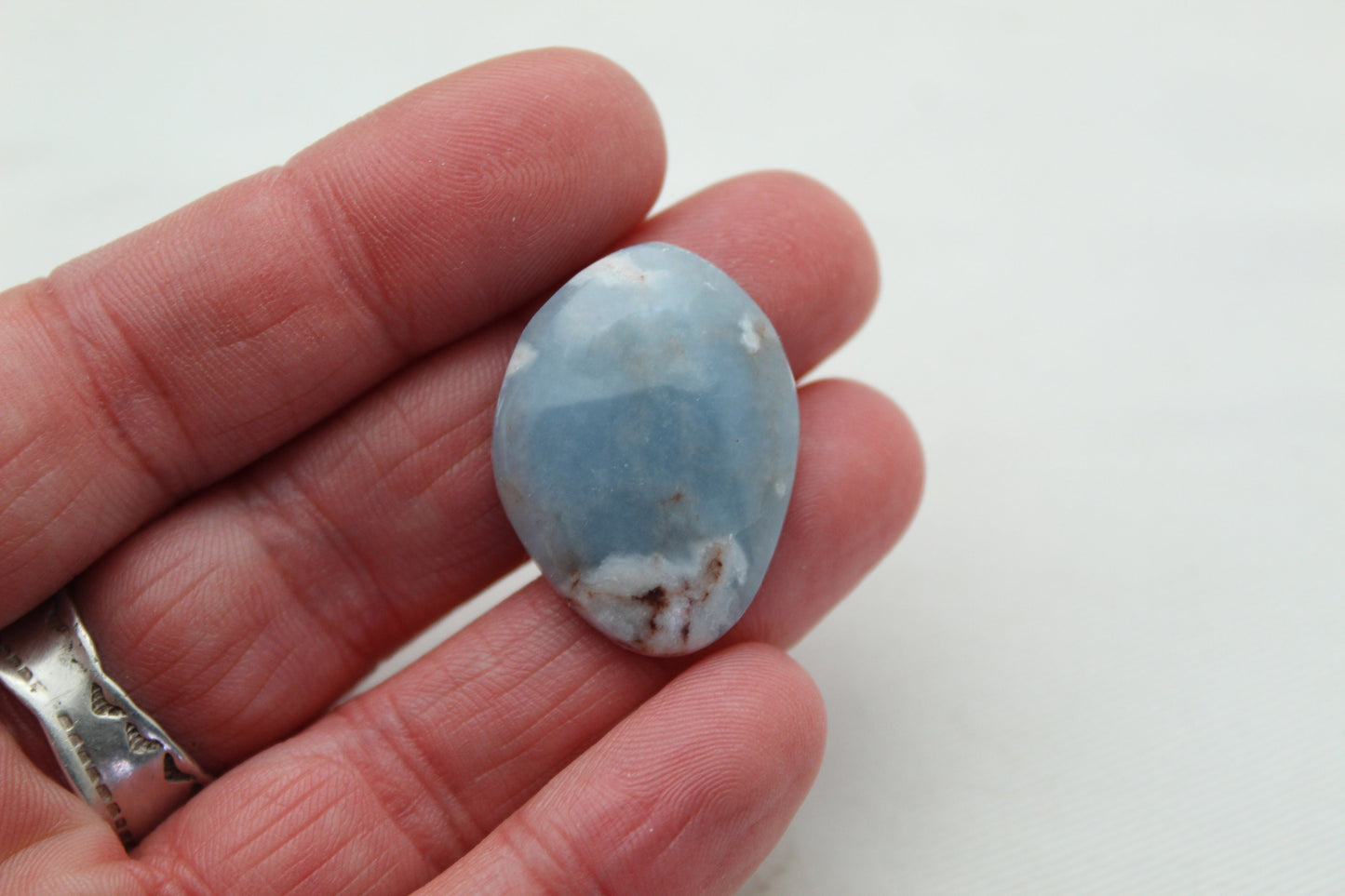 Angelite in Matrix freeform Cabochon Blue Gemstone