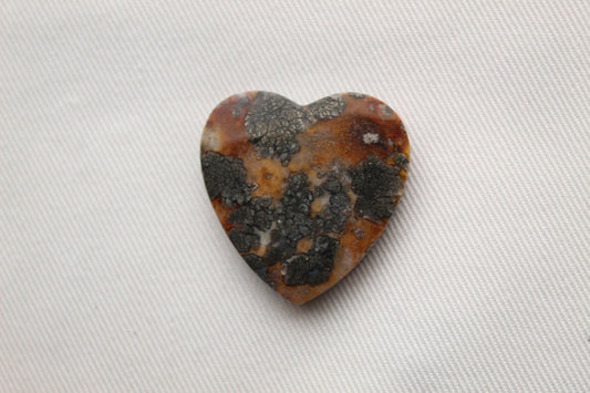 Marcassite en Agate Cabochon Coeur Gemme orange