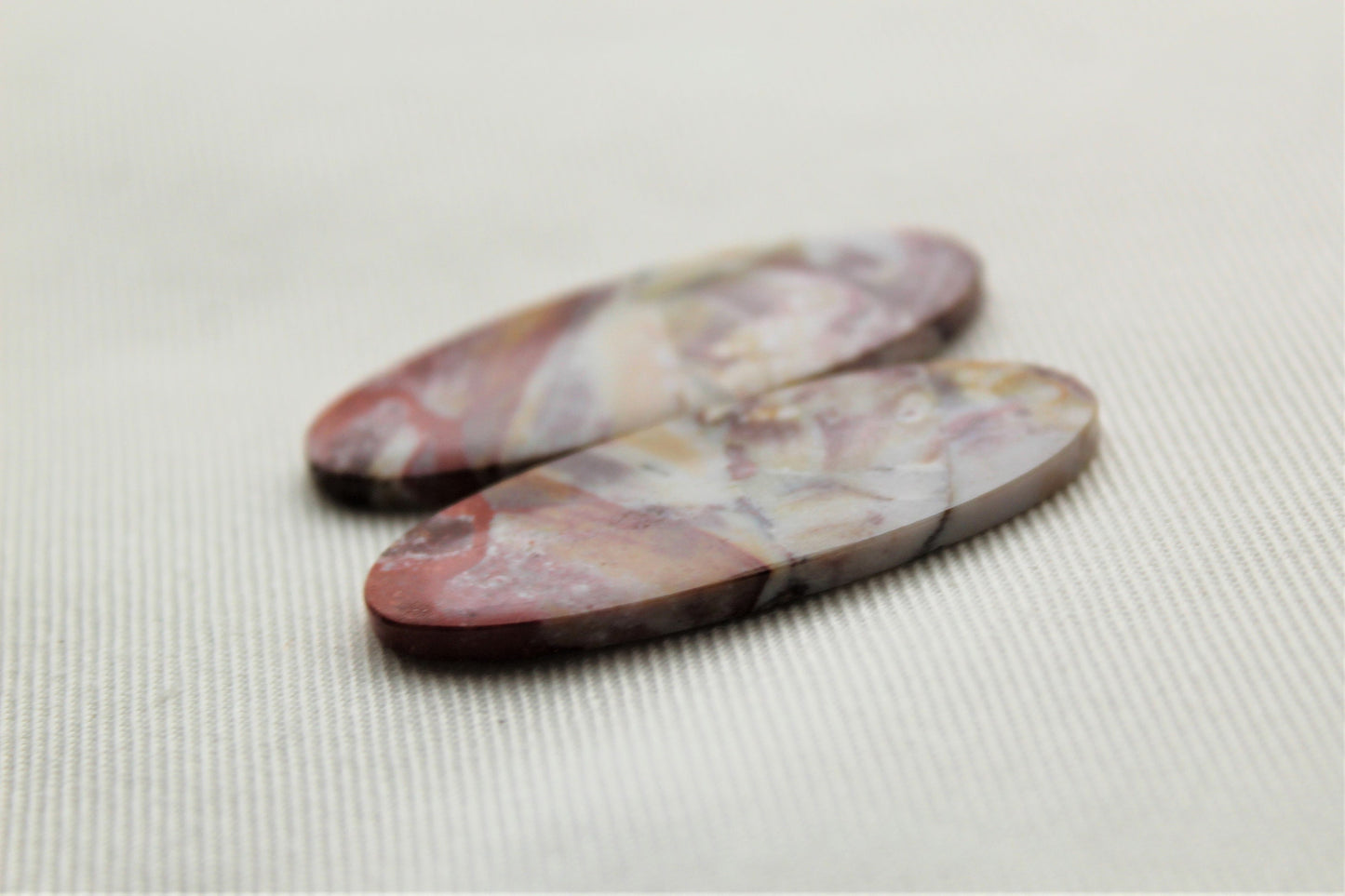 Pair of Indonesian Jasper Cabochons oval pair