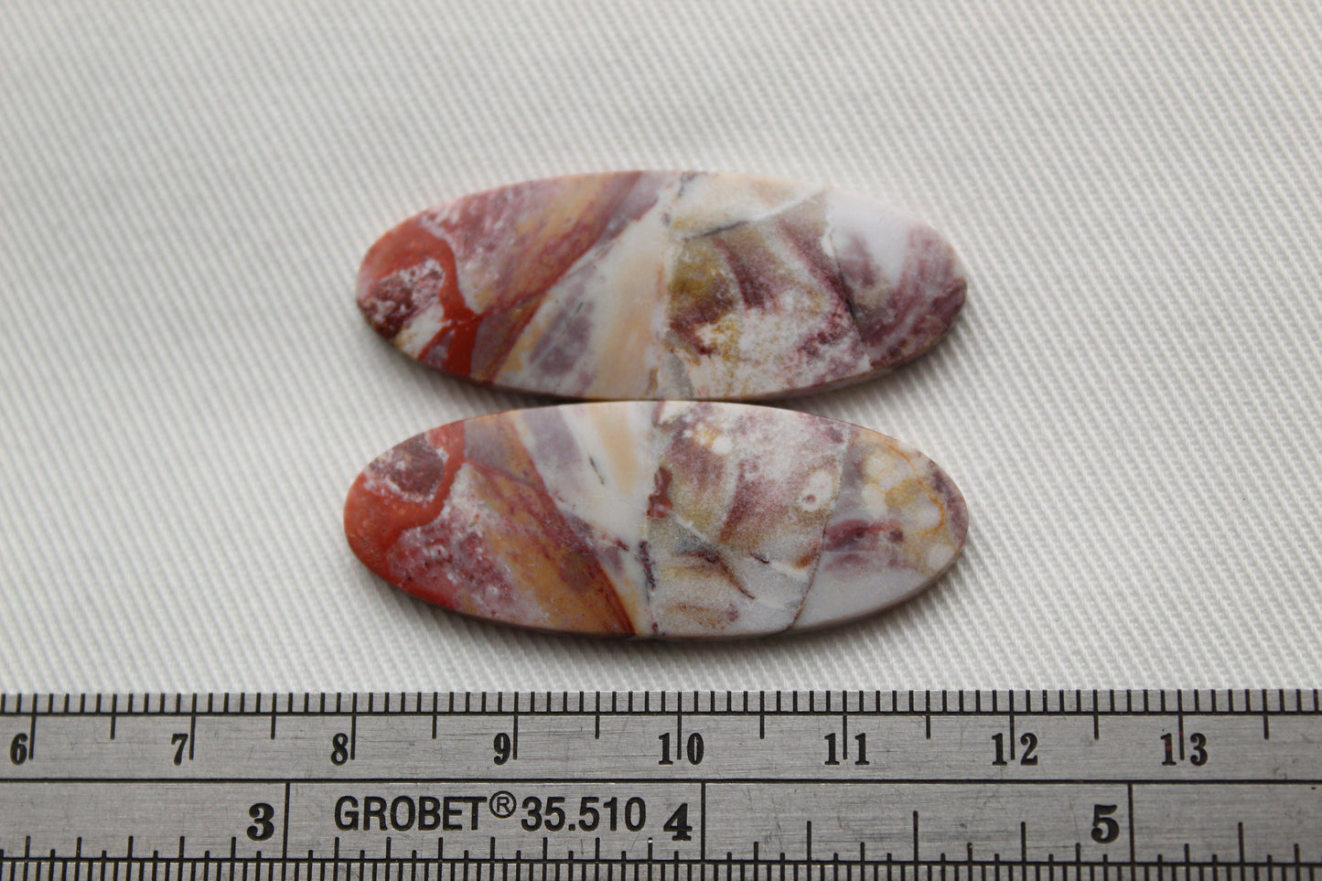 Pair of Indonesian Jasper Cabochons oval pair