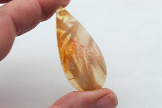 Excellent Tube Agate Cabochon Transludent Gemstone Jaune