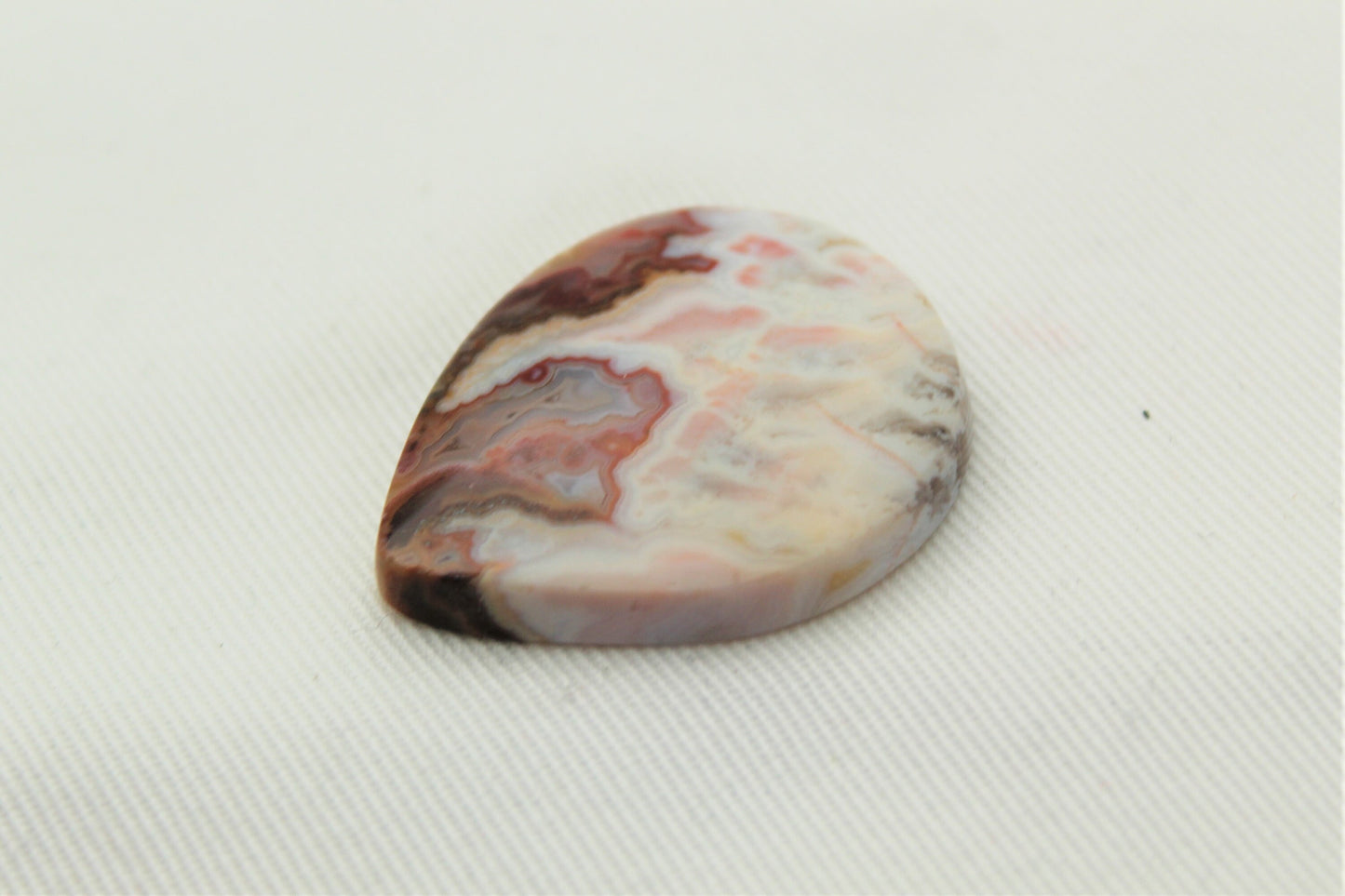 Indonesian Plume Agate Cabochon Gemstone Pear