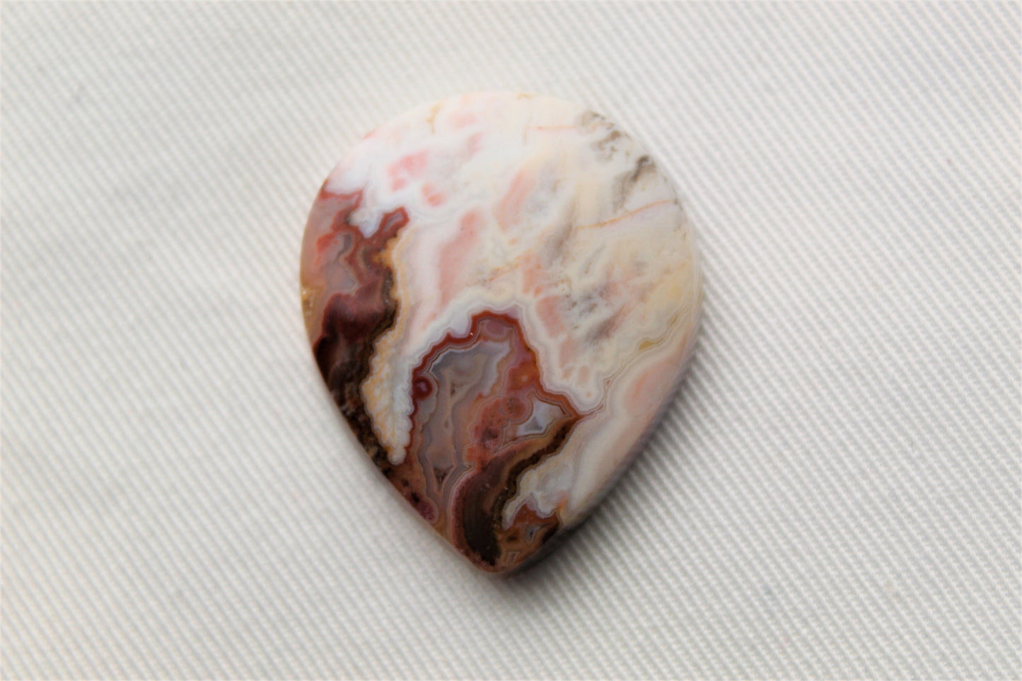 Indonesian Plume Agate Cabochon Gemstone Pear