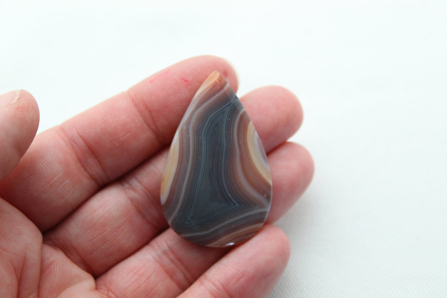 Banded Agate Cabochon Gemstone teardrop natural