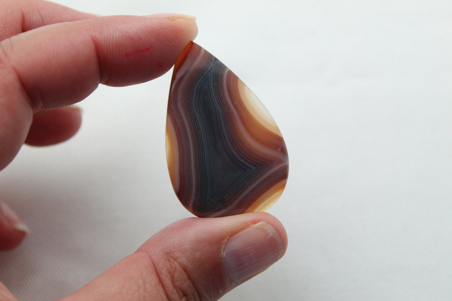 Banded Agate Cabochon Gemstone teardrop natural