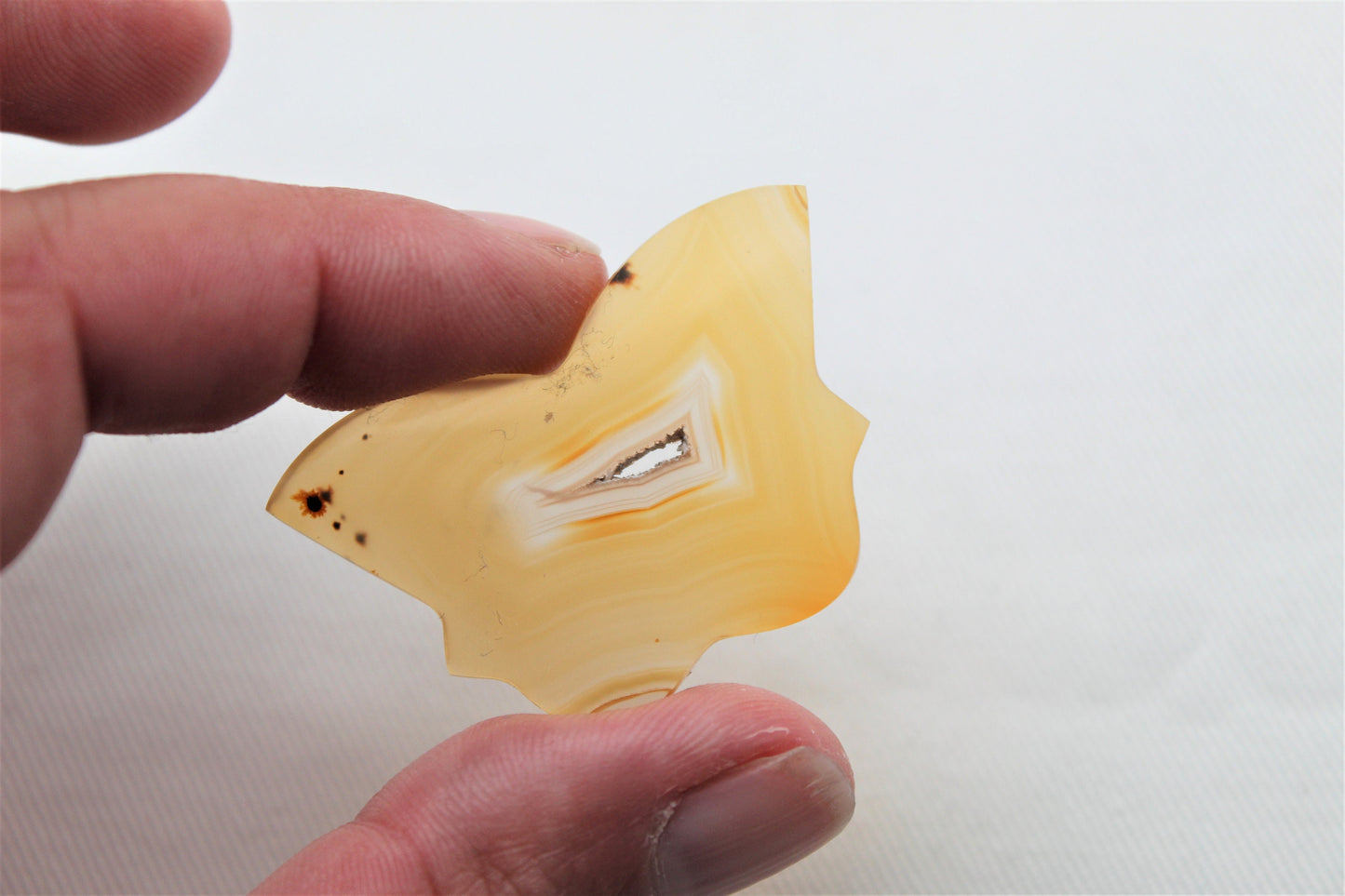 Butterfly Banded Agate Cabochon Gemstone yellow clear