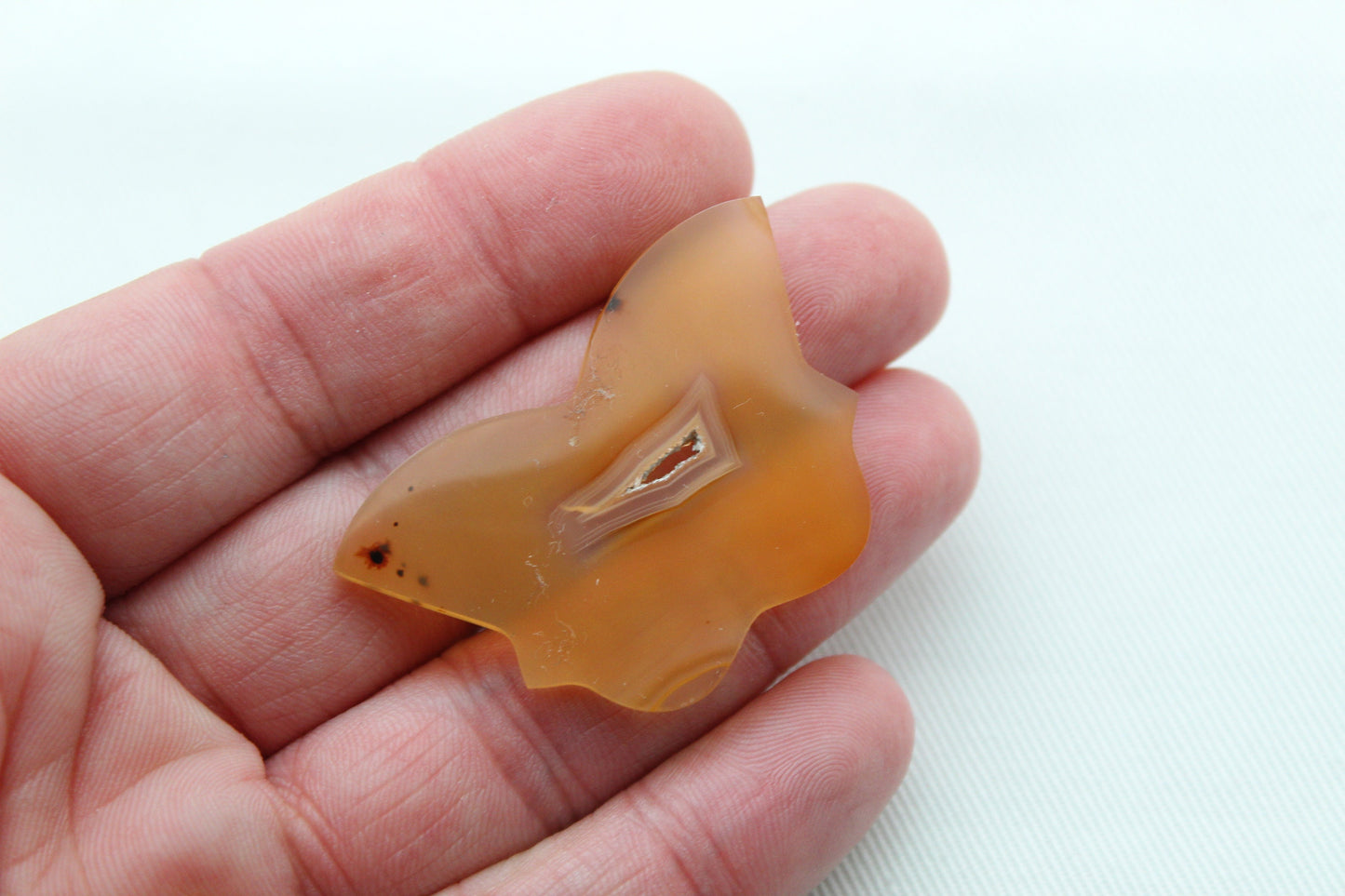 Butterfly Banded Agate Cabochon Gemstone yellow clear