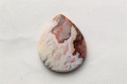 Indonesian Plume Agate Cabochon Gemstone Pear