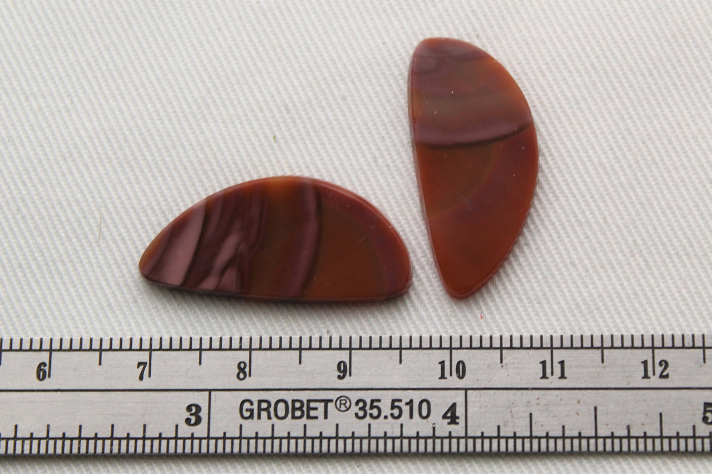 Imperial Jasper Pair Cabochons Gemstone natural pink and orange