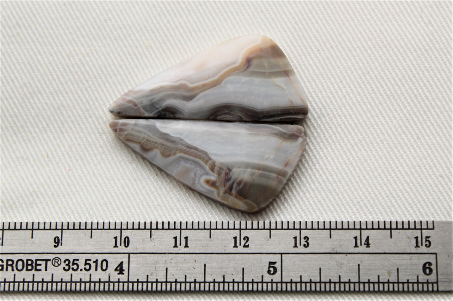 Banded Agates Cabochons Gemstone brown white Pair