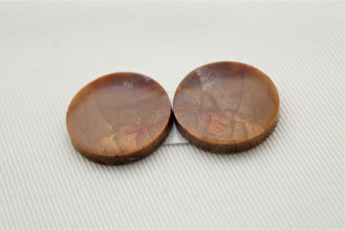 Pair of Indonesian Imperial Jasper Cabochons round 19MM