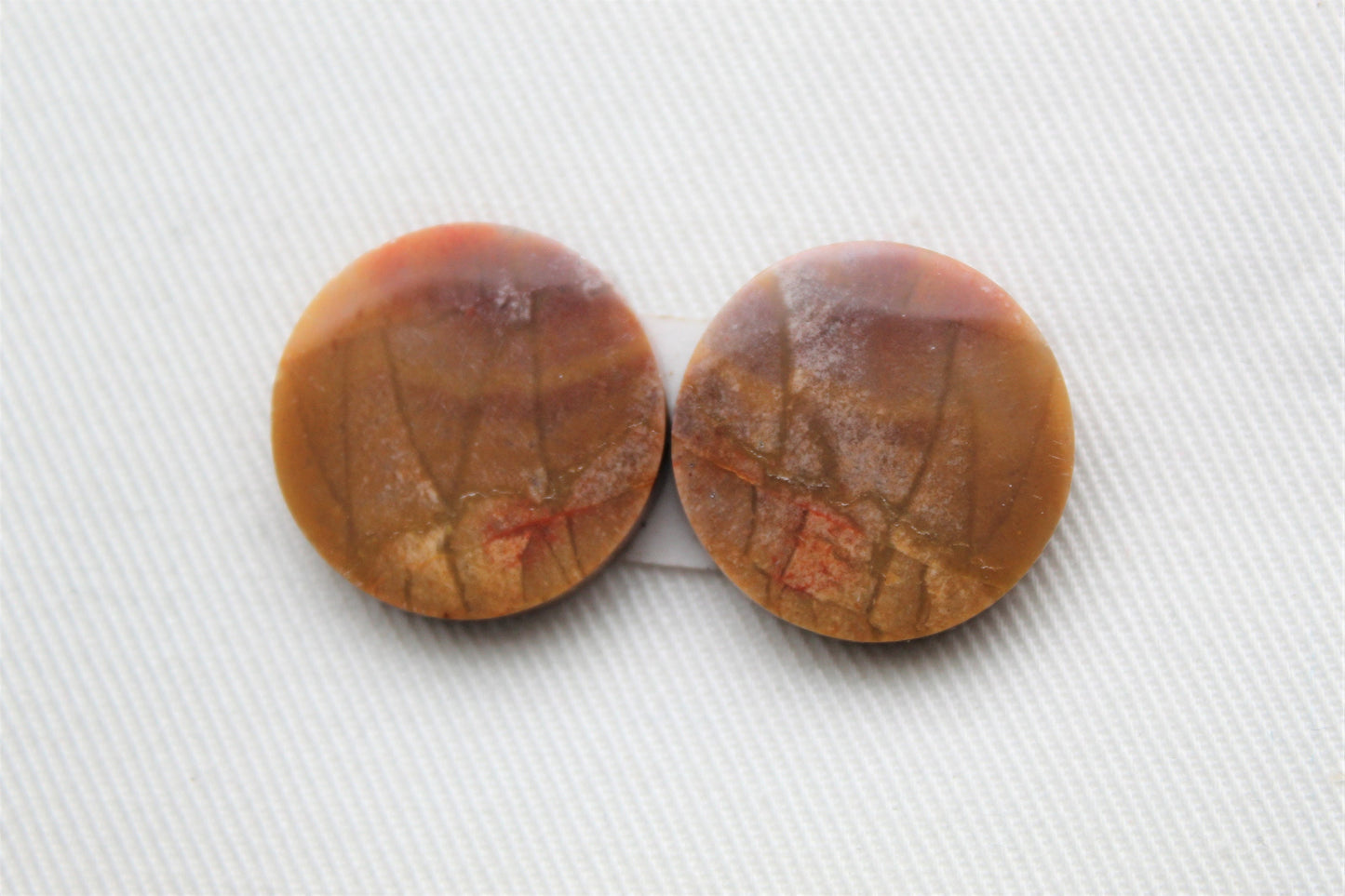 Pair of Indonesian Imperial Jasper Cabochons round 19MM