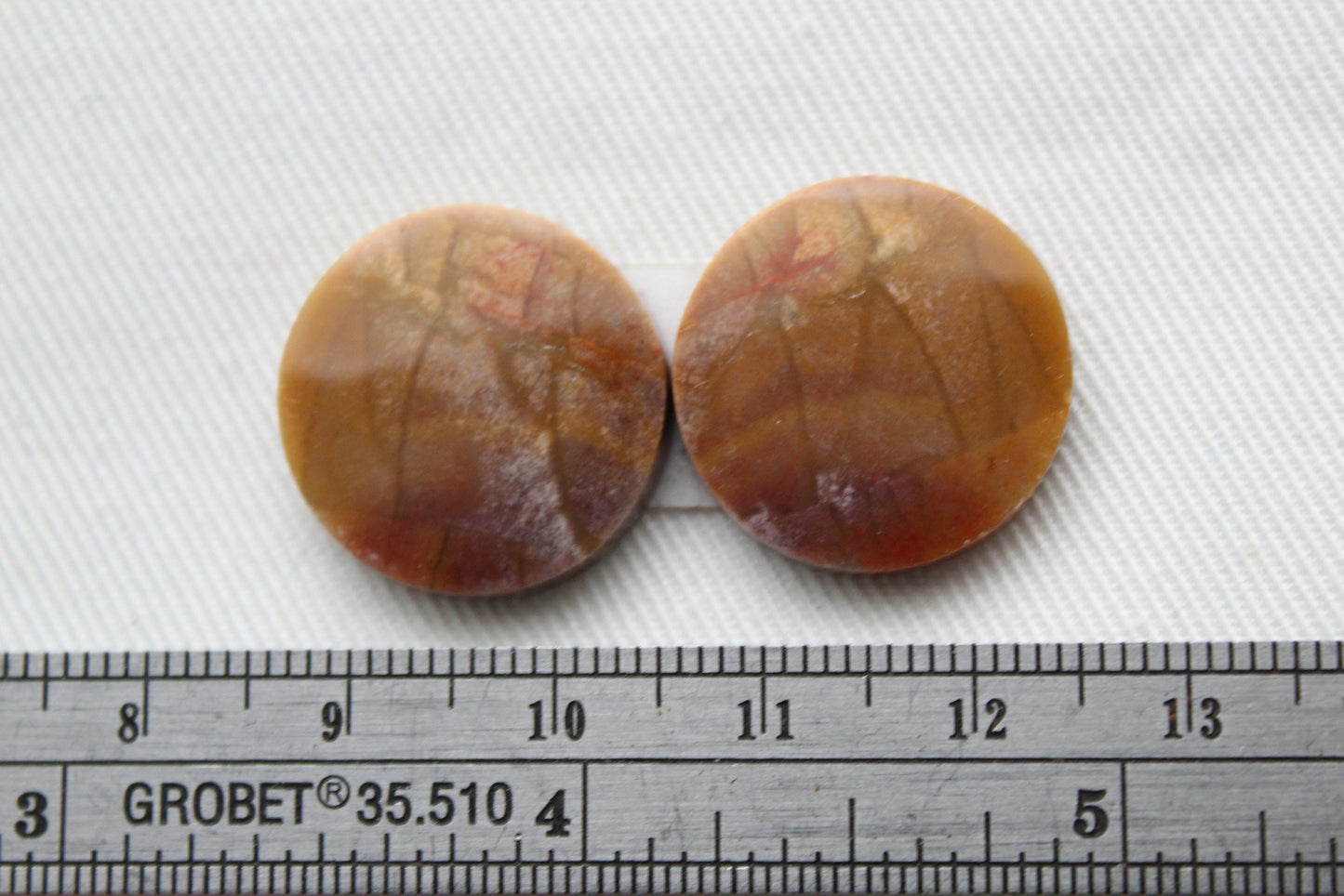 Pair of Indonesian Imperial Jasper Cabochons round 19MM