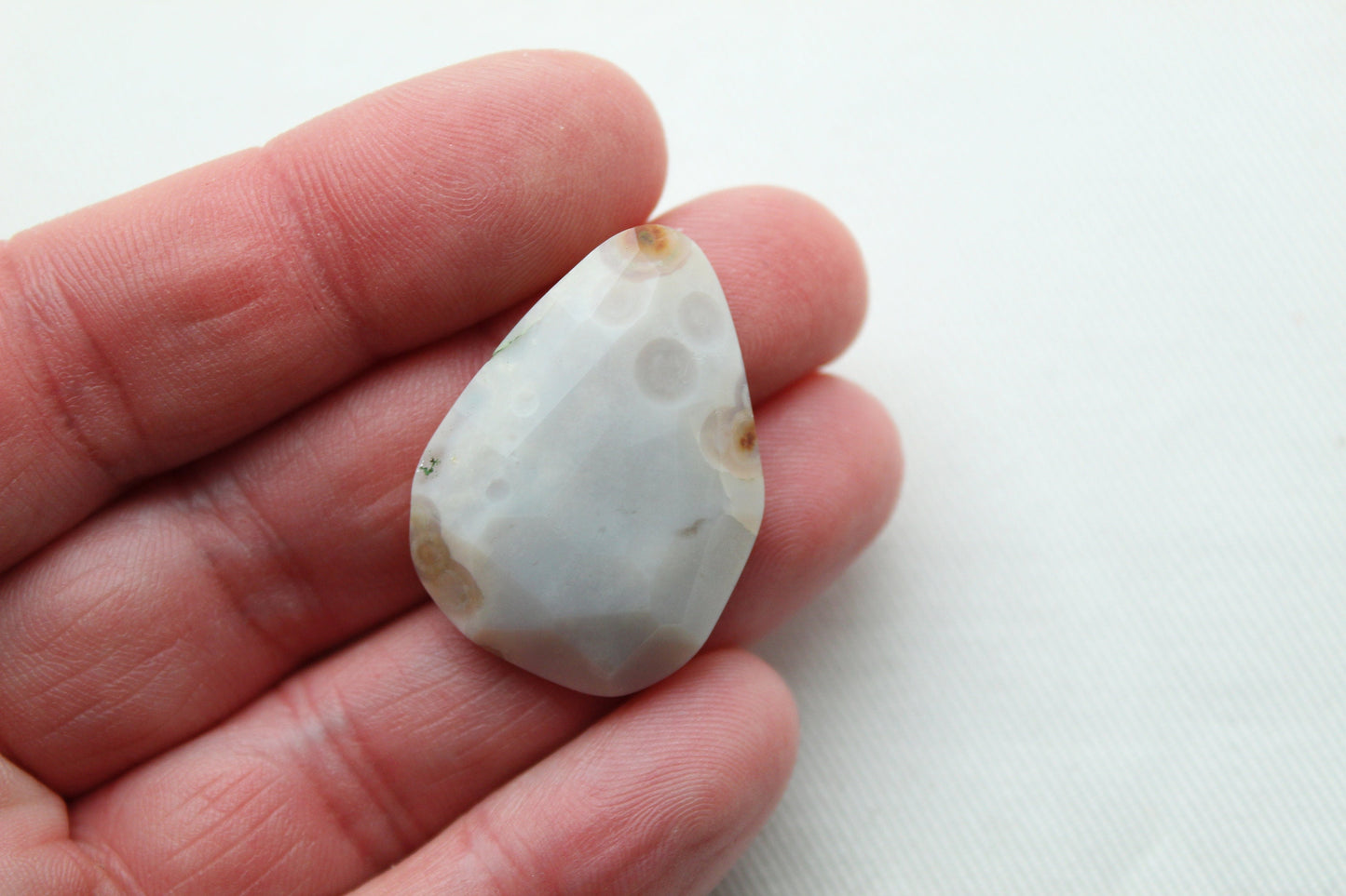 White Rose cut Ocean Jasper Cabochon Gemstone freeform