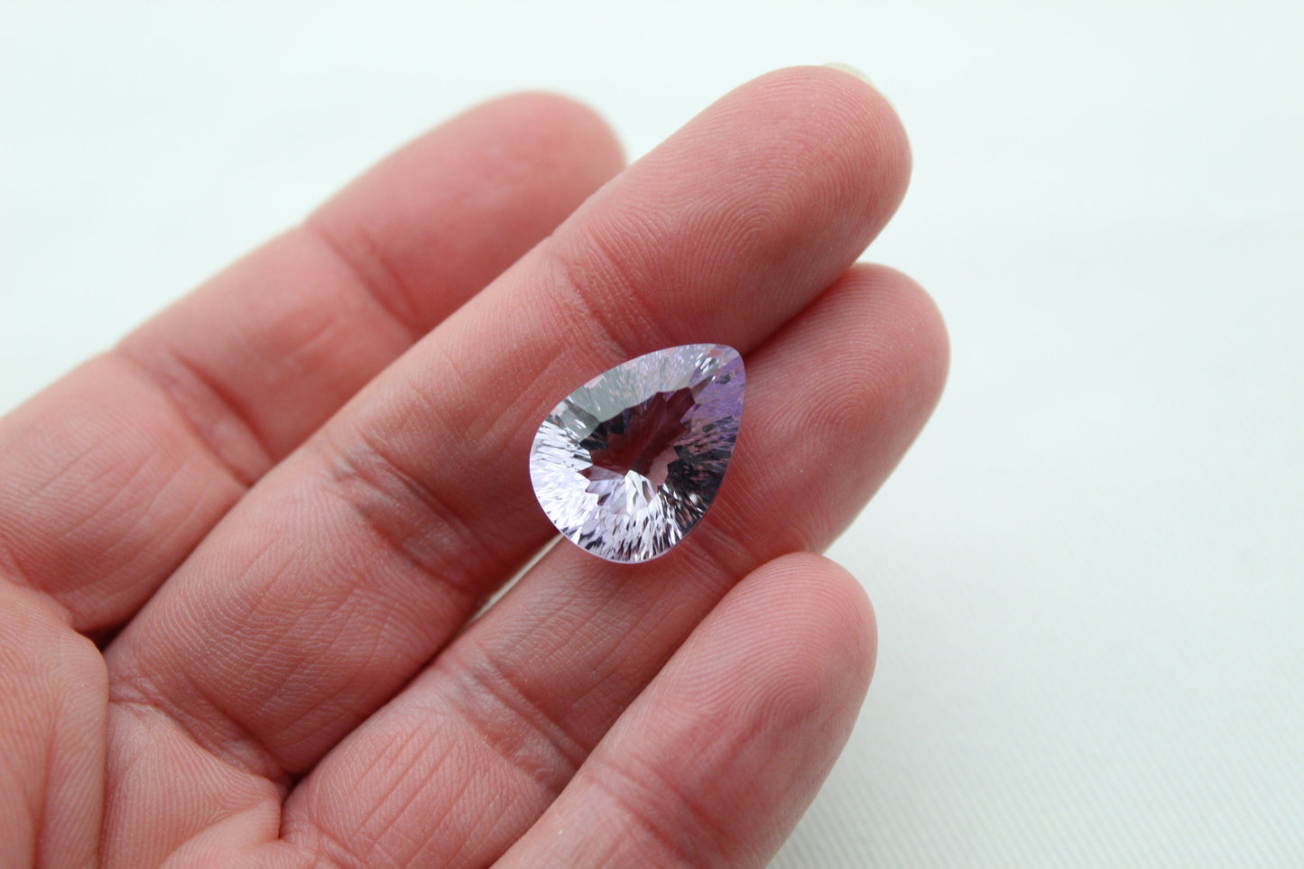 Pear Faceted Amethyst  Gemstone purple natural