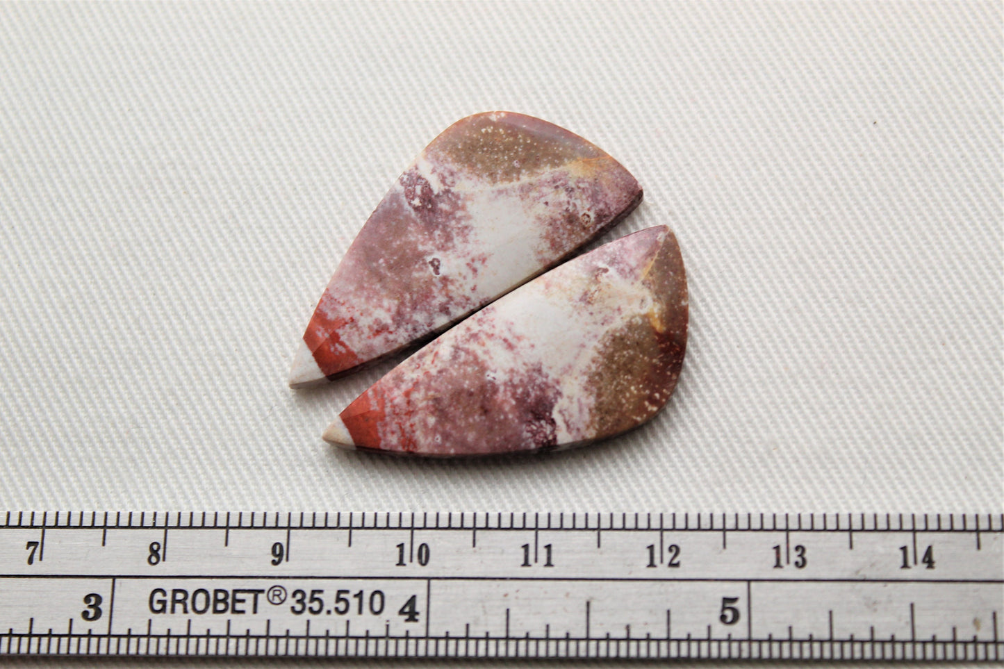 Indonesian Jasper Pair Cabochons gemstones white