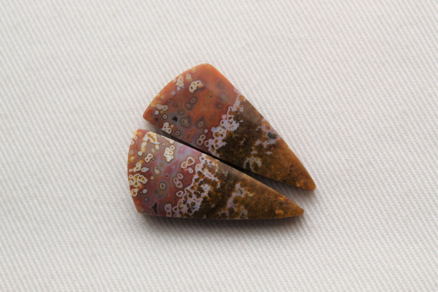 River Jasper Cabochon Pair Gemstone beige pink