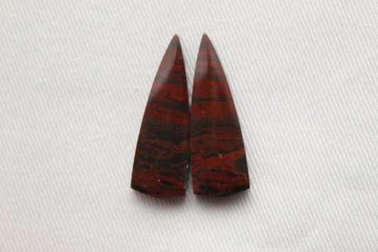 Rich Red Jasper Cabochon Pair