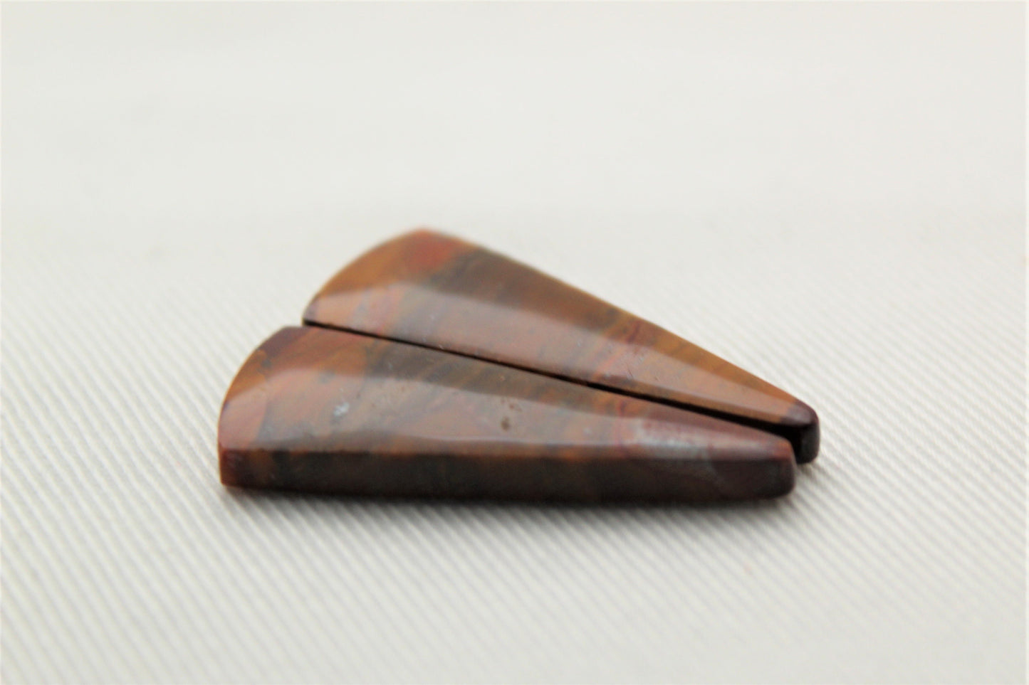 Pair of Opalized Copper Wood Cabochons