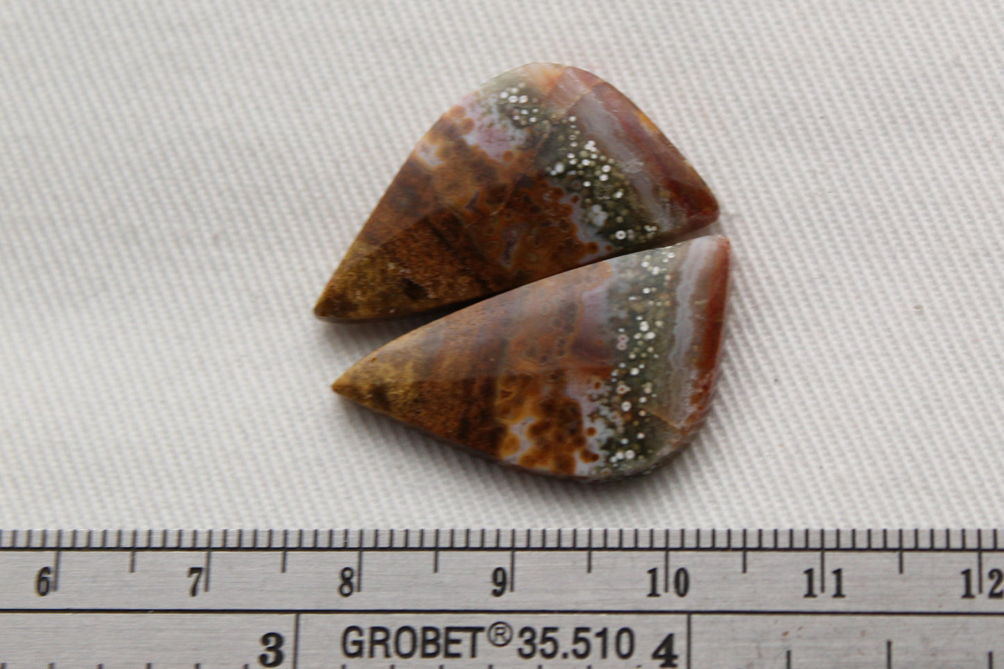 River Jasper Cabochon Paire Gemme rose marron