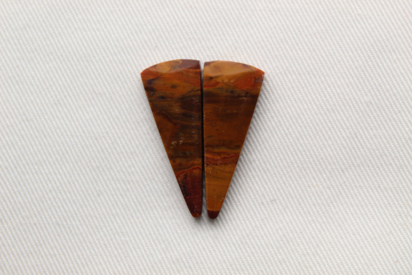 Pair of Opalized Copper Wood Cabochons