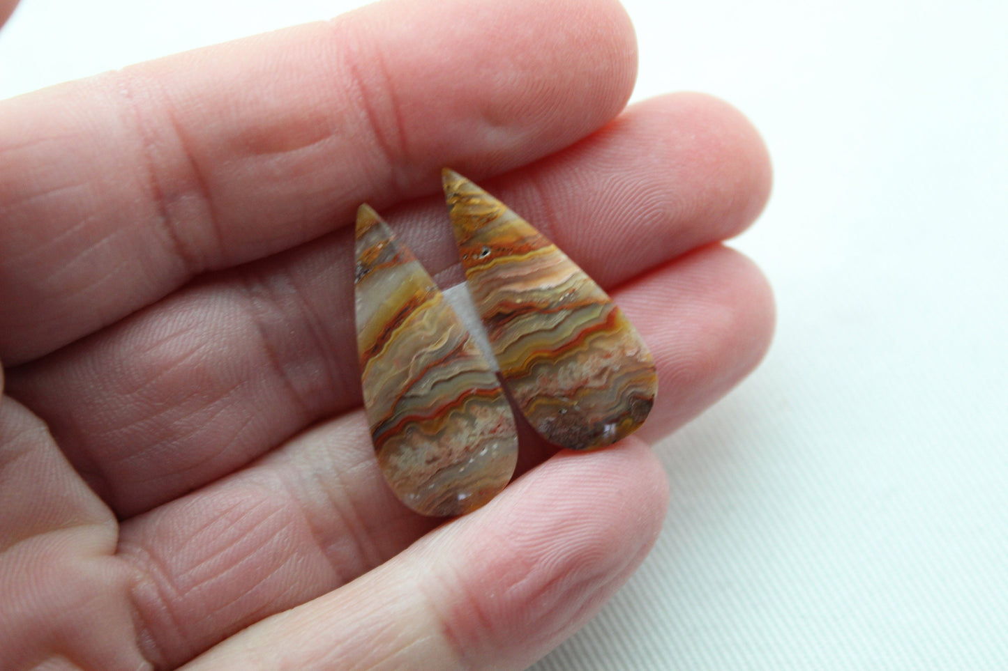 Cabochons d'agate à bandes gemme poire larme multi couleurs