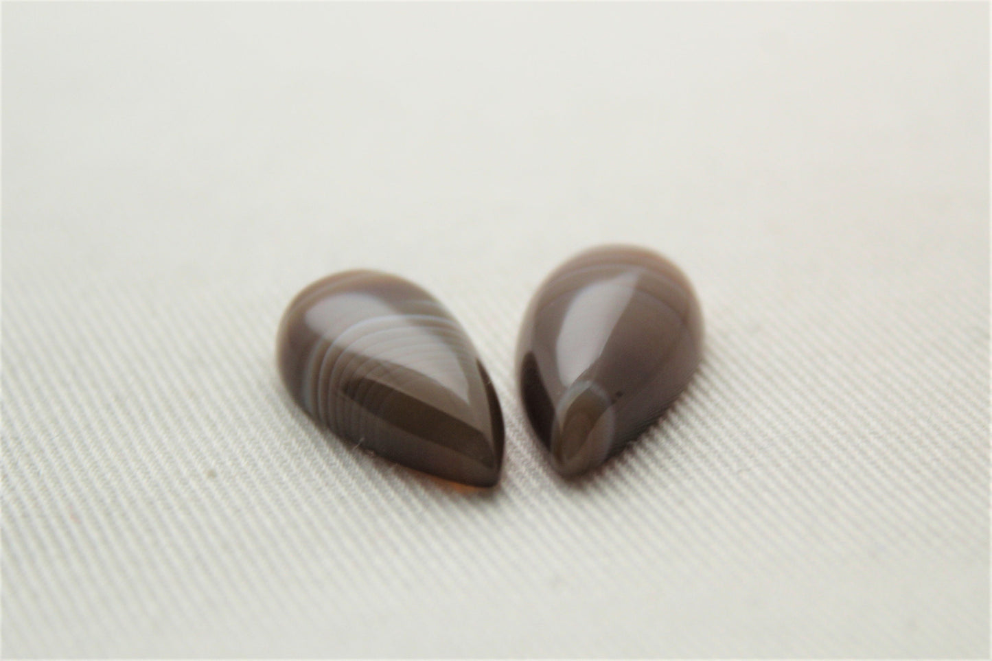 TWO Botswana Agate cabochons Gemstone smooth Pear 21X11 MM