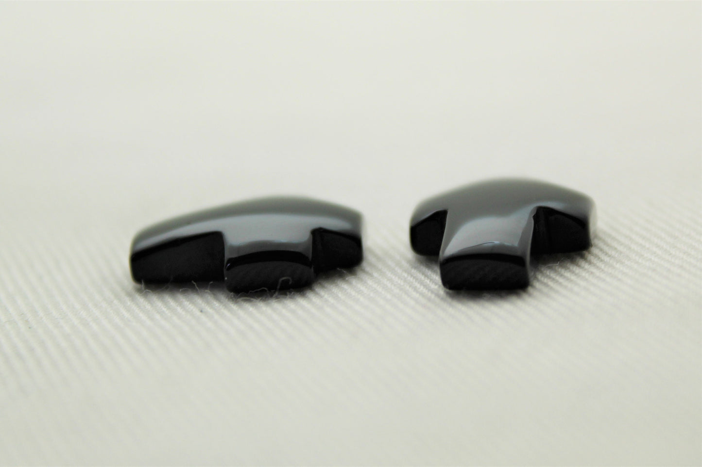 Set of two Black agate Cabochon Gemstones CROSS 12x16MM