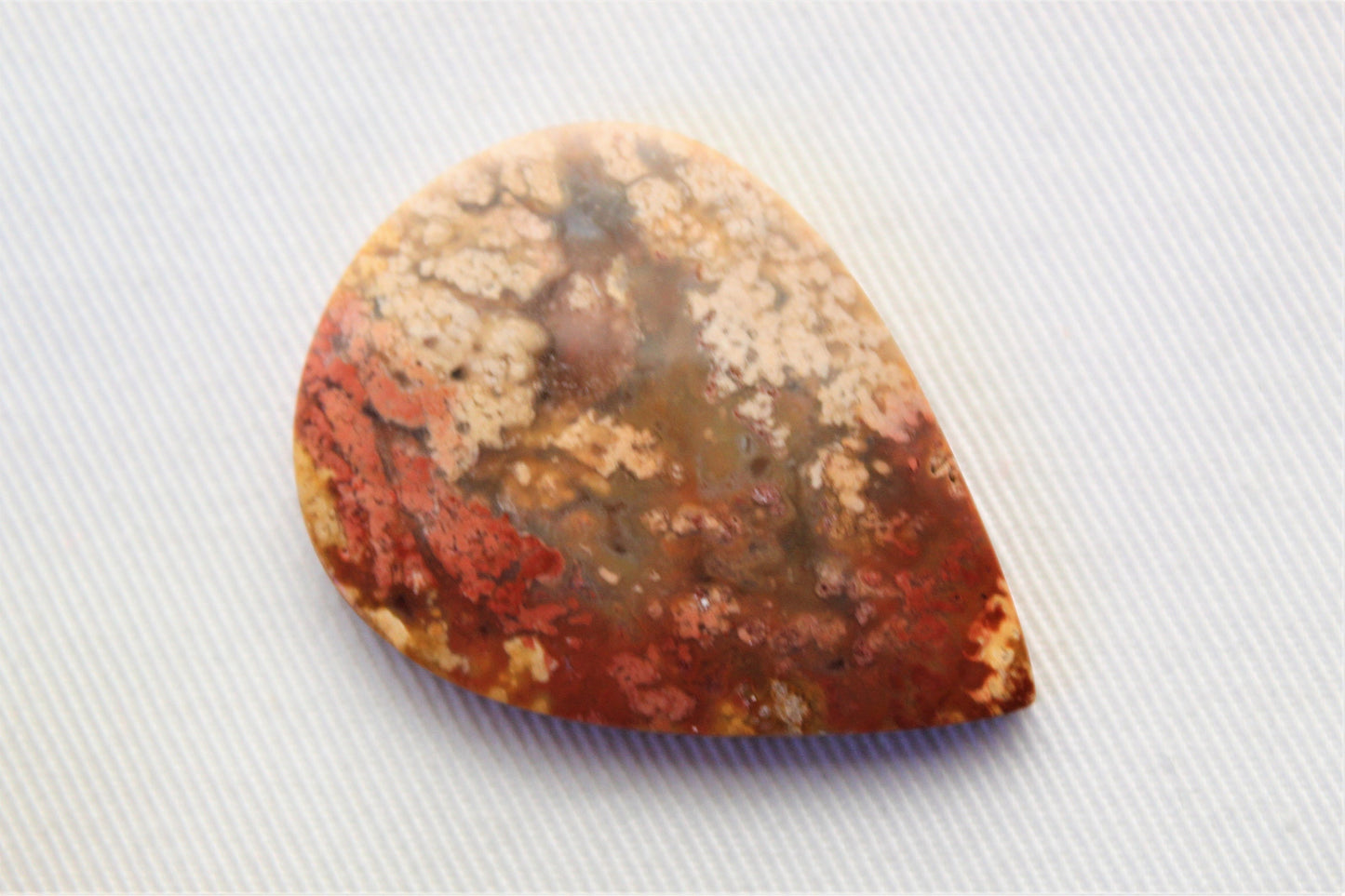 Large Plume Agate teardrop Cabochon Gemstone