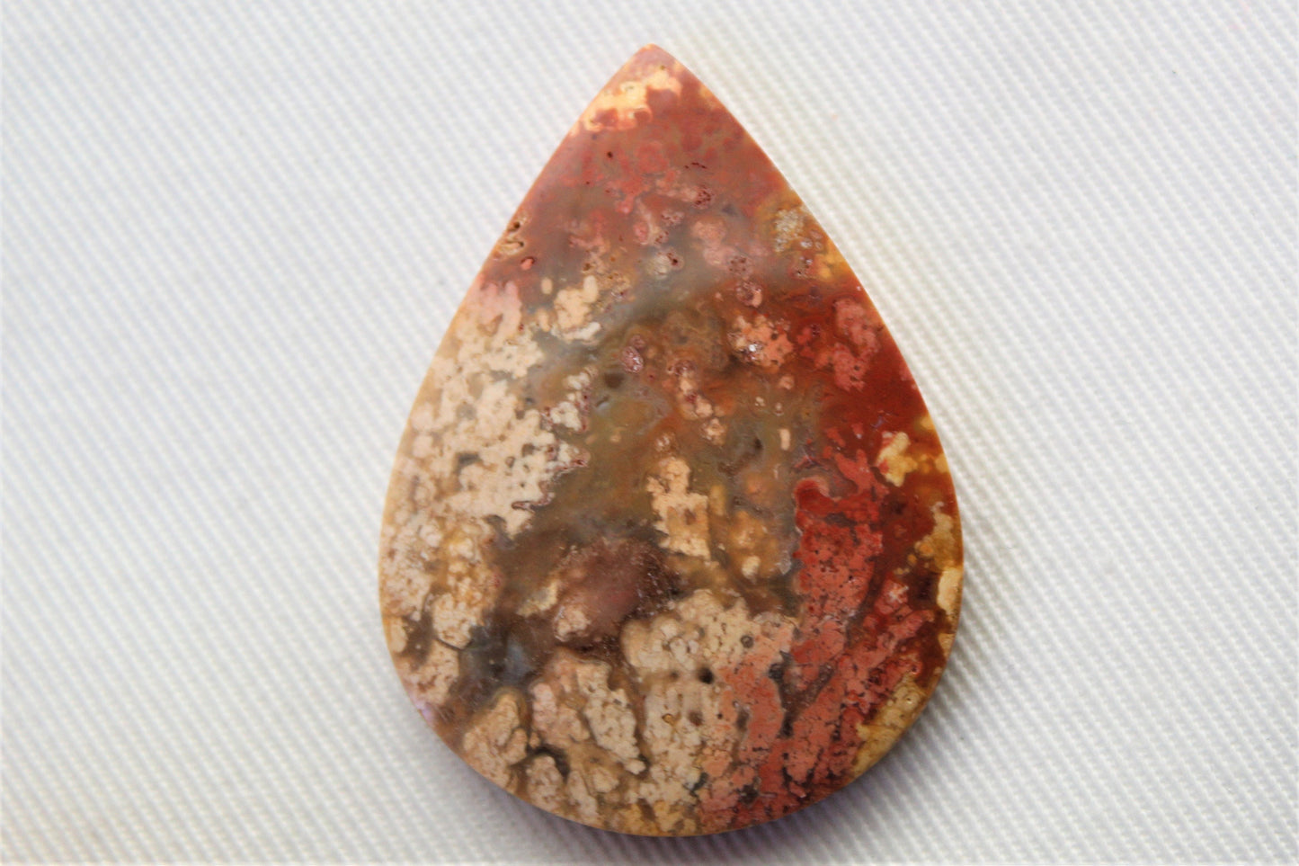 Large Plume Agate teardrop Cabochon Gemstone