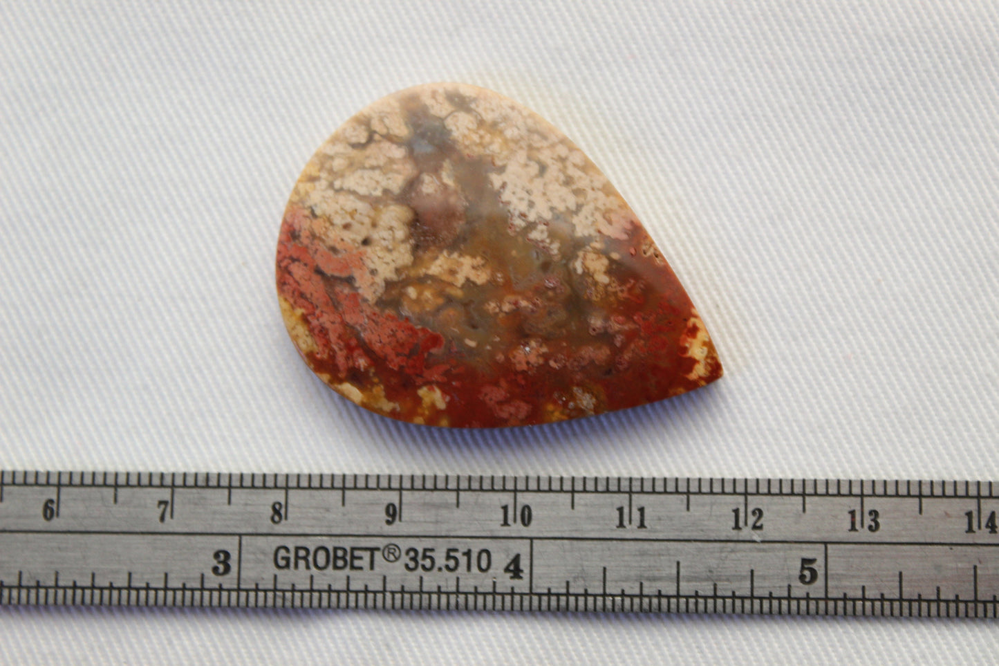 Large Plume Agate teardrop Cabochon Gemstone