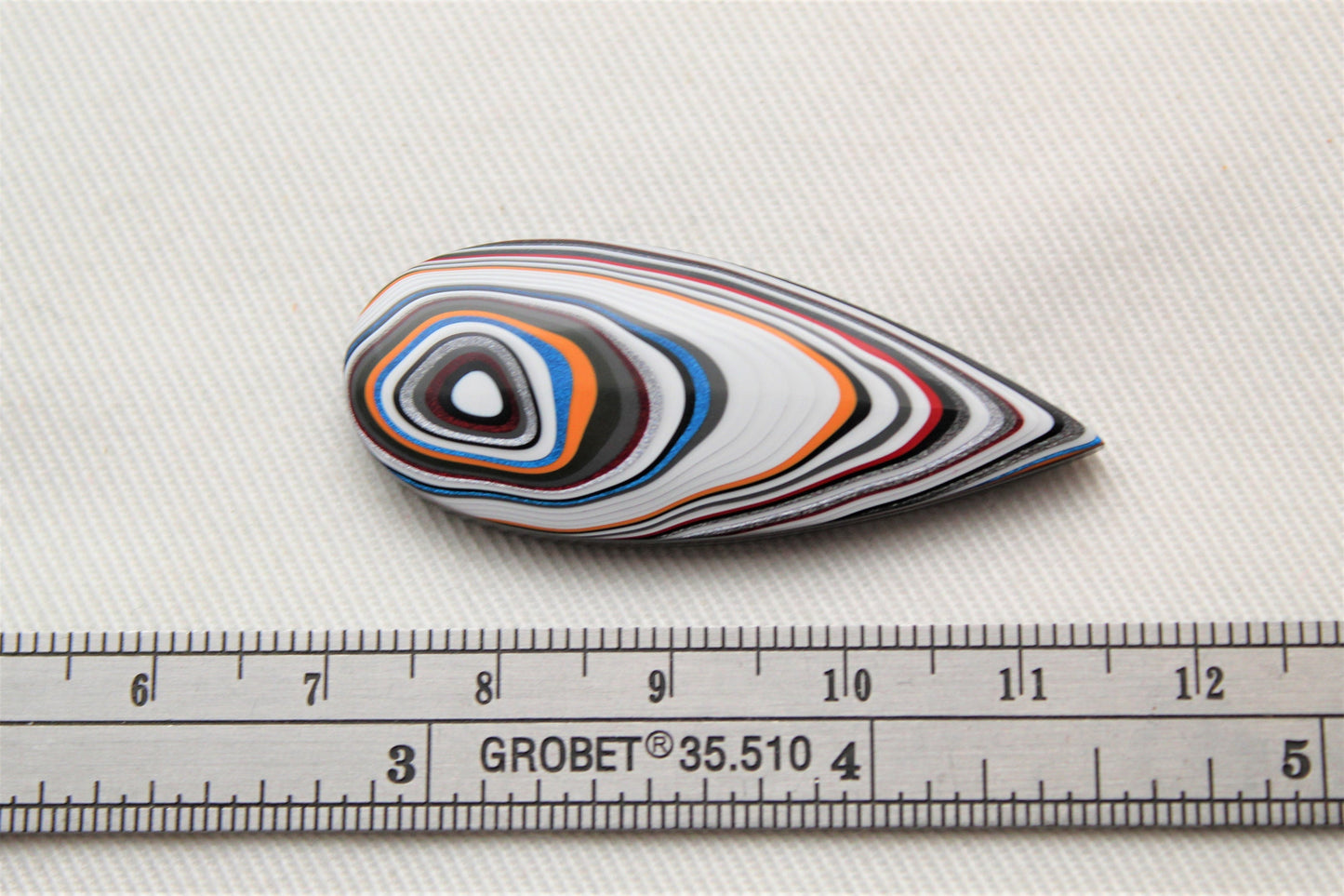 Fordite Cabochon  teardrop yellow white red