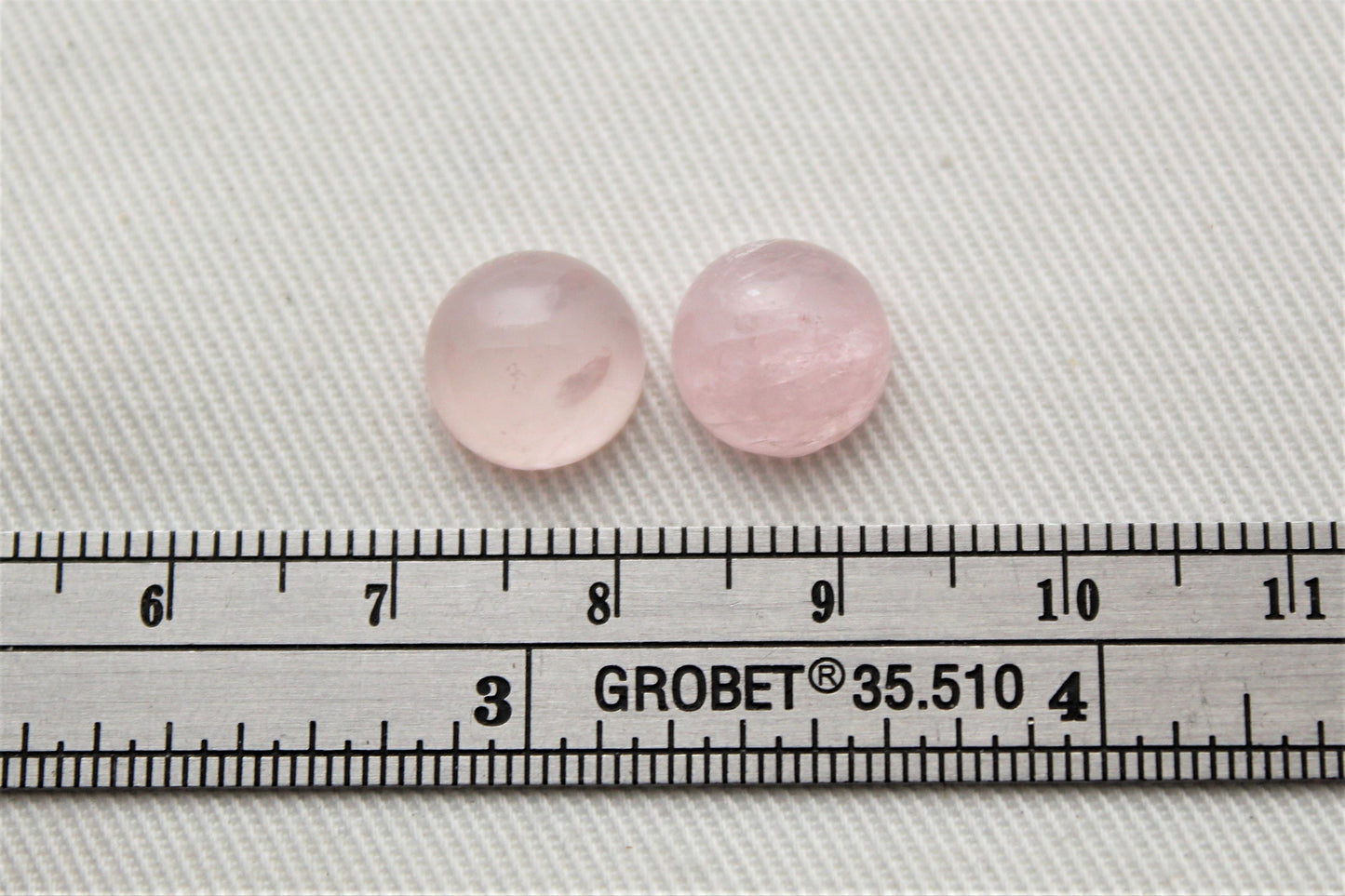 <tc>DEUX cabochons Quartz Rose Pierres naturelles rondes 10MM</tc>