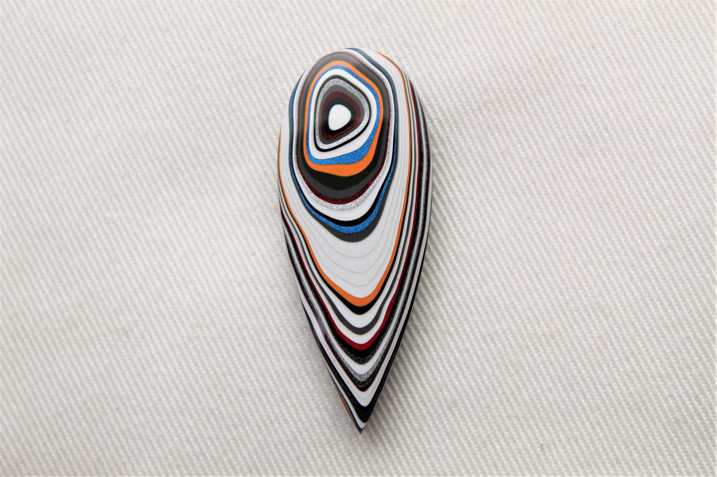 Fordite Cabochon  teardrop yellow white red