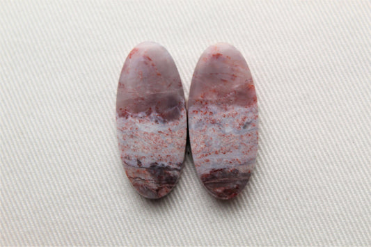 Multicolor Agate Pair Cabochons Gemstone oval