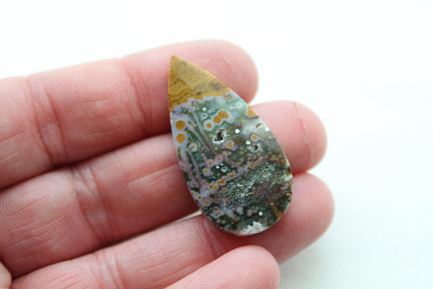 River Jasper Cabochon Gemstone multicolor drop