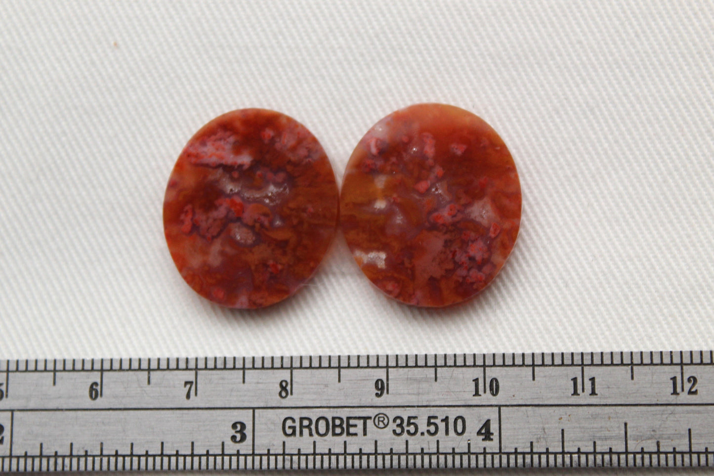 Paire de cabochons d'agate mexicaine pierres précieuses de forme libre