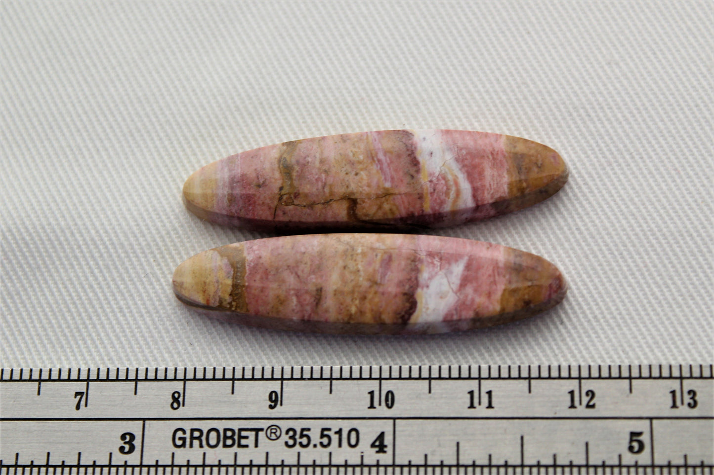 Pink Fossil Wood Pair of Gemstones cabochon natural oval