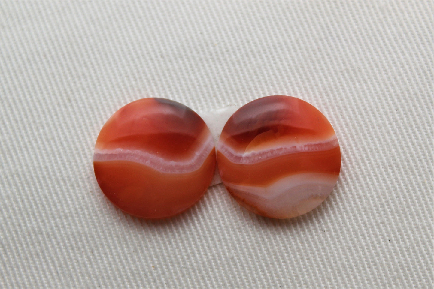 Banded Agates Cabochons Gemstone orange round 17MM