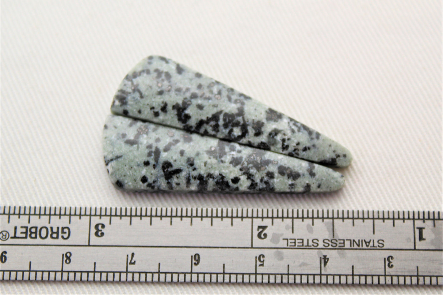 Dalmatian Jasper pair shape gray gemstone cabochon