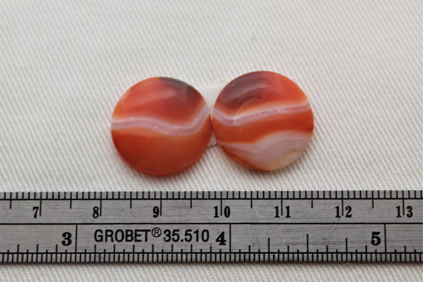 Banded Agates Cabochons Gemstone orange round 17MM