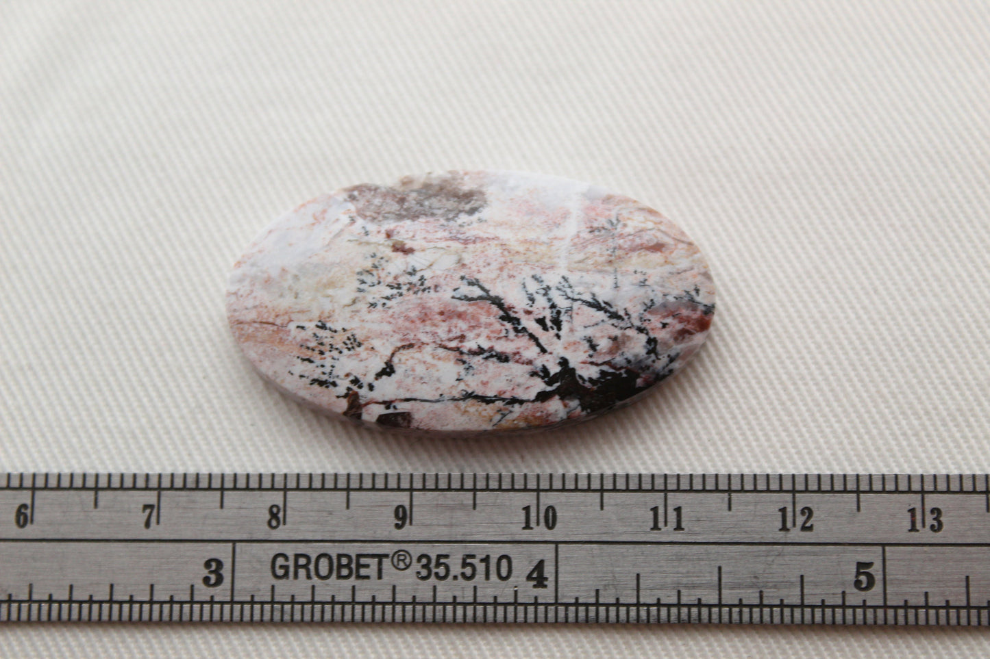 Dendritic Agate Cabochon Gemstone Oval white black gemstone