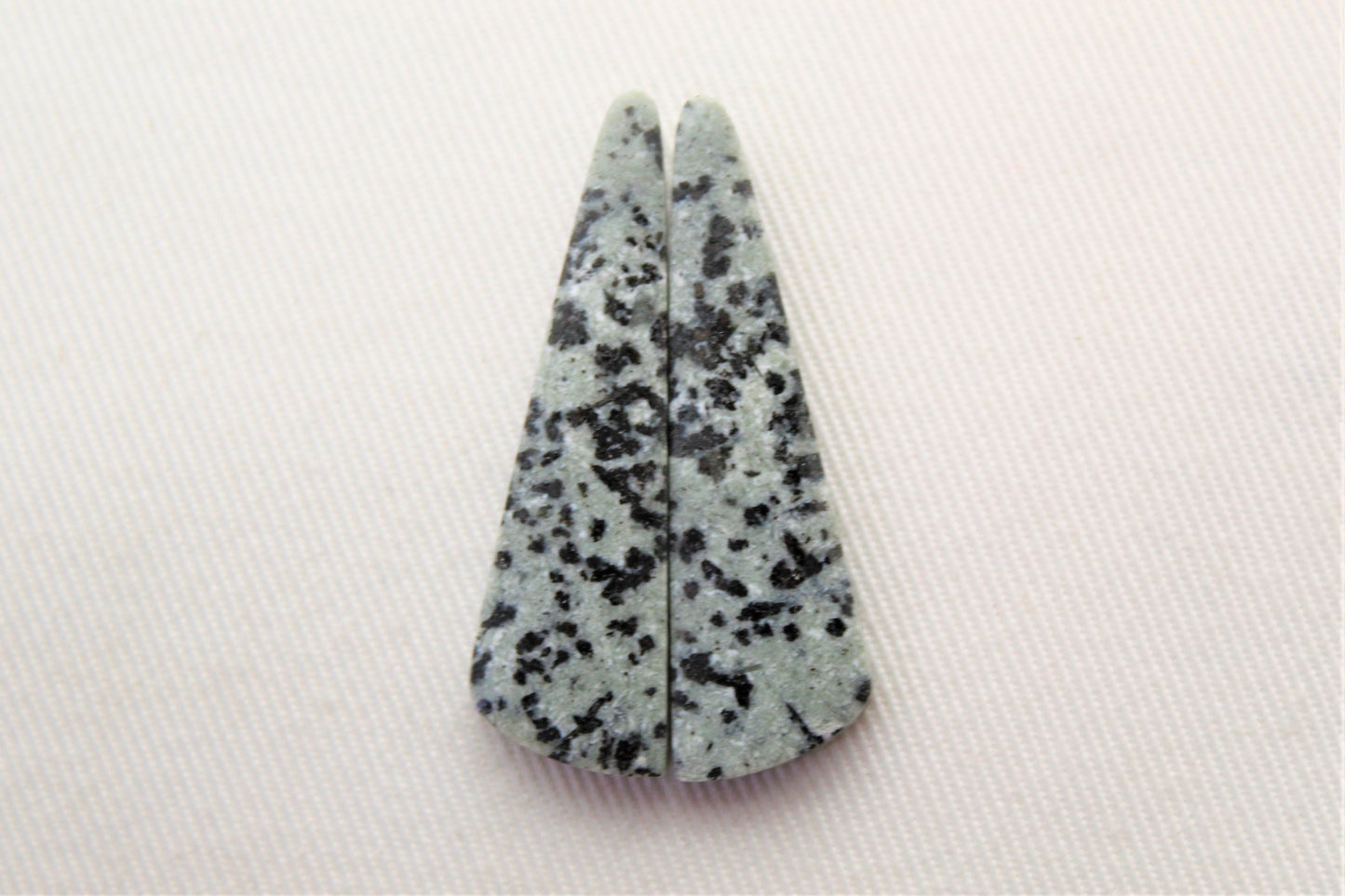 Dalmatian Jasper pair shape gray gemstone cabochon