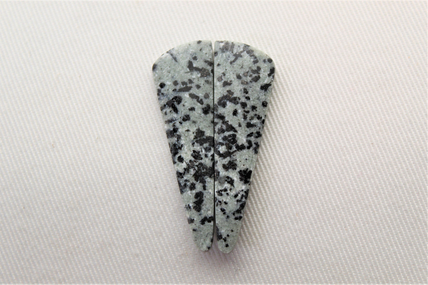 Dalmatian Jasper pair shape gray gemstone cabochon