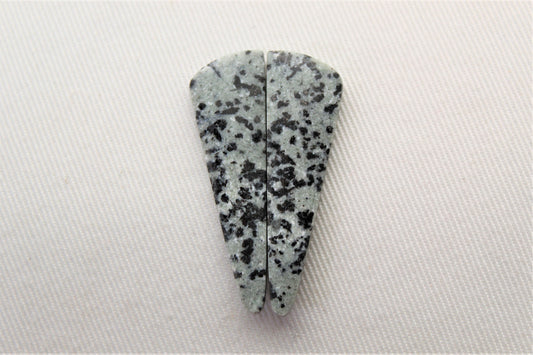 Dalmatian Jasper pair shape gray gemstone cabochon